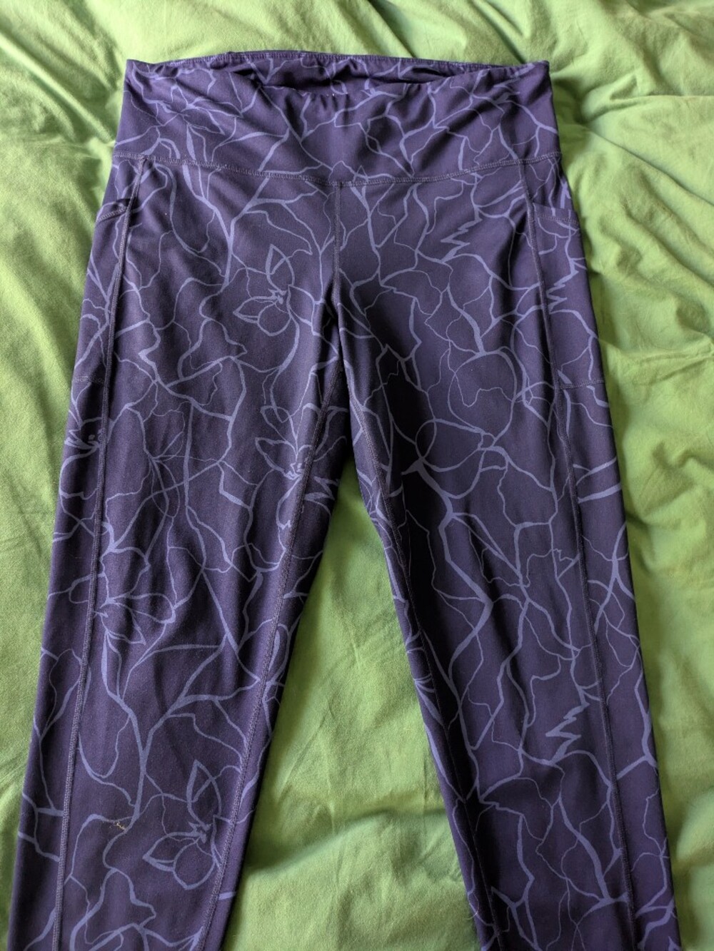 Ideology High Waisted Yoga Pants With Pockets And Abstract Linework Size XL